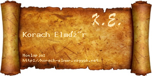 Korach Elmár névjegykártya